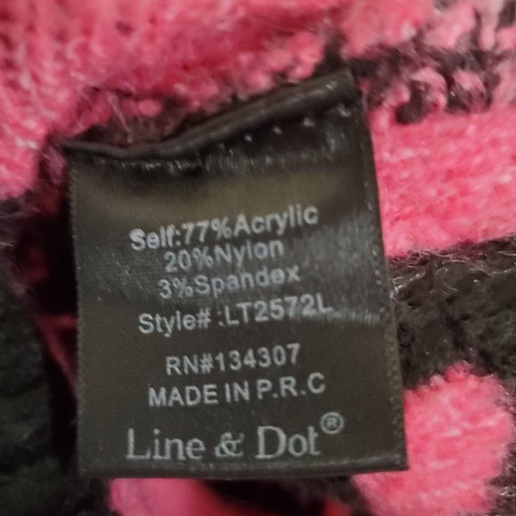 Line and Dot bright leopard pink sweater - Picture 3 of 5